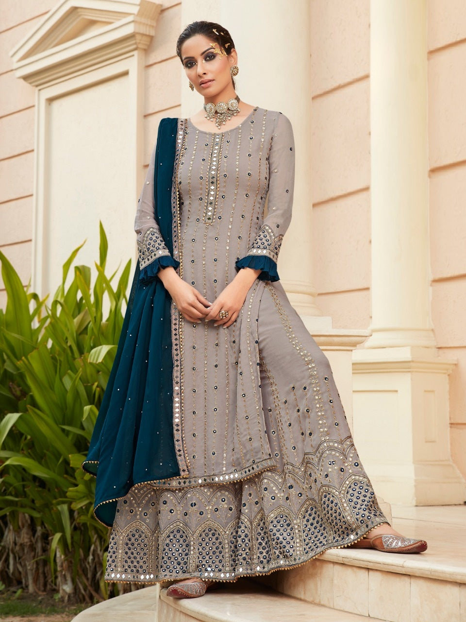 Georgette palazzo suit clearance online