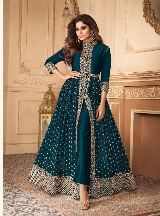 Party Wear Anarkali Suit For Women in Surat at best price by S R Knitting  Fabrics - Justdial